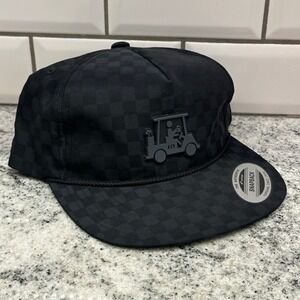 Travis Mathew Mens Black Golf Cart Snapback Hat Yupoong Beer‎ Cart